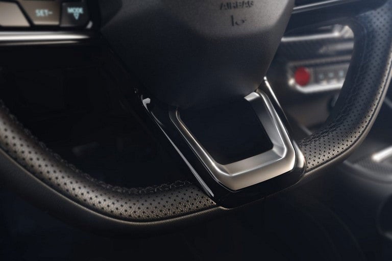 2024 Ford Mustang® model interior showing the flat-bottom steering wheel | Matthews-Currie Ford in Nokomis FL